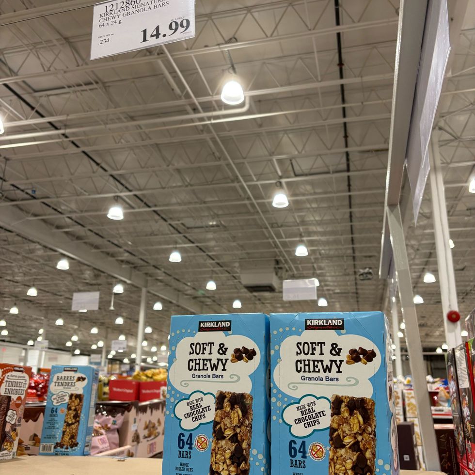 boxes of Kirkland Signature chocolate chip granola bars
