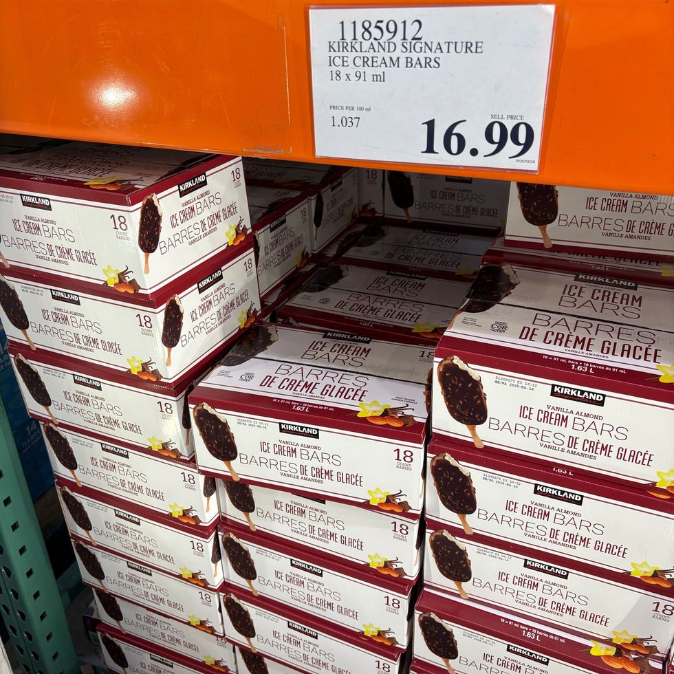 boxes of Kirkland Signature ice cream bars