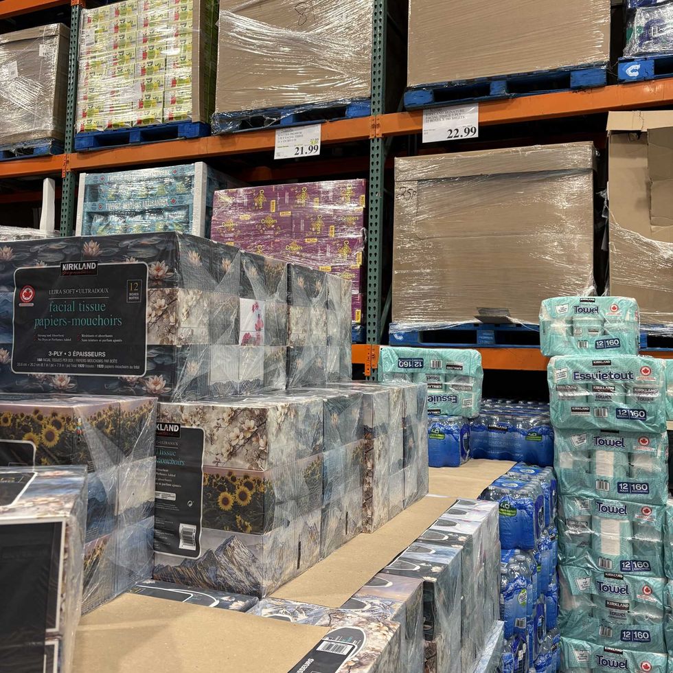 boxes of Kirkland Signature tissues at Costco