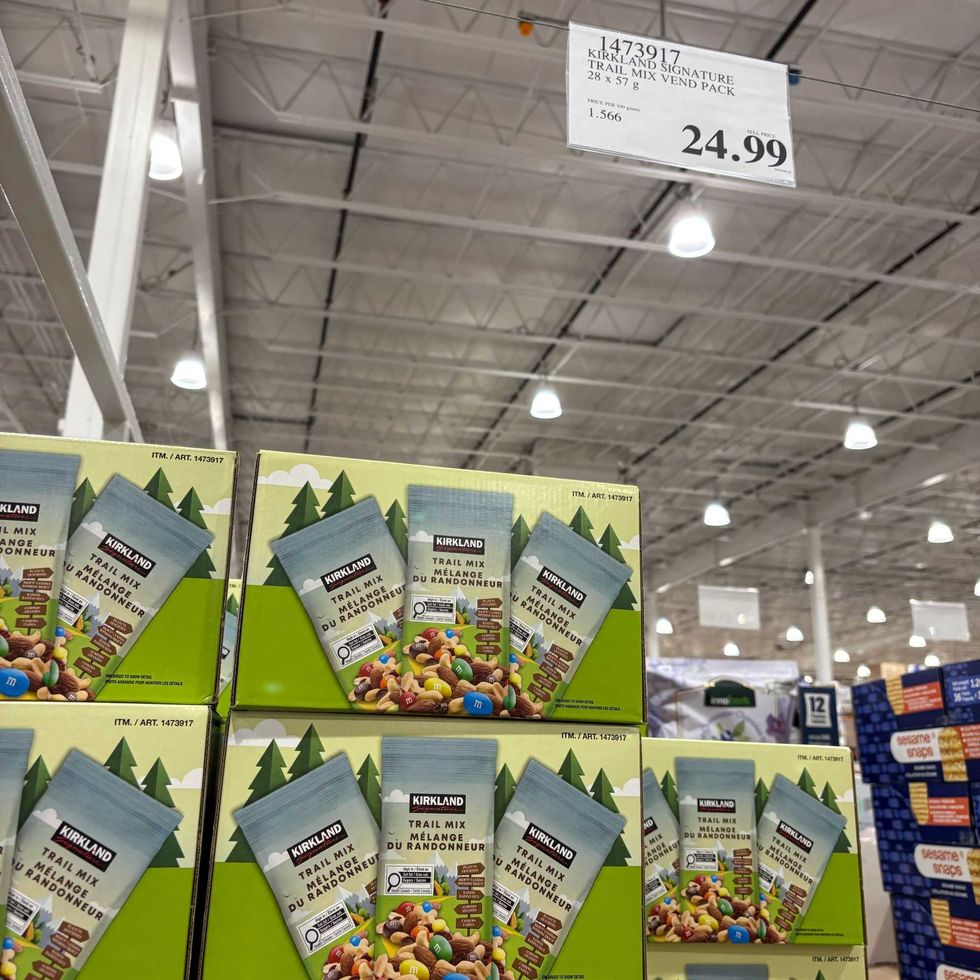 boxes of Kirkland Signature trail mix