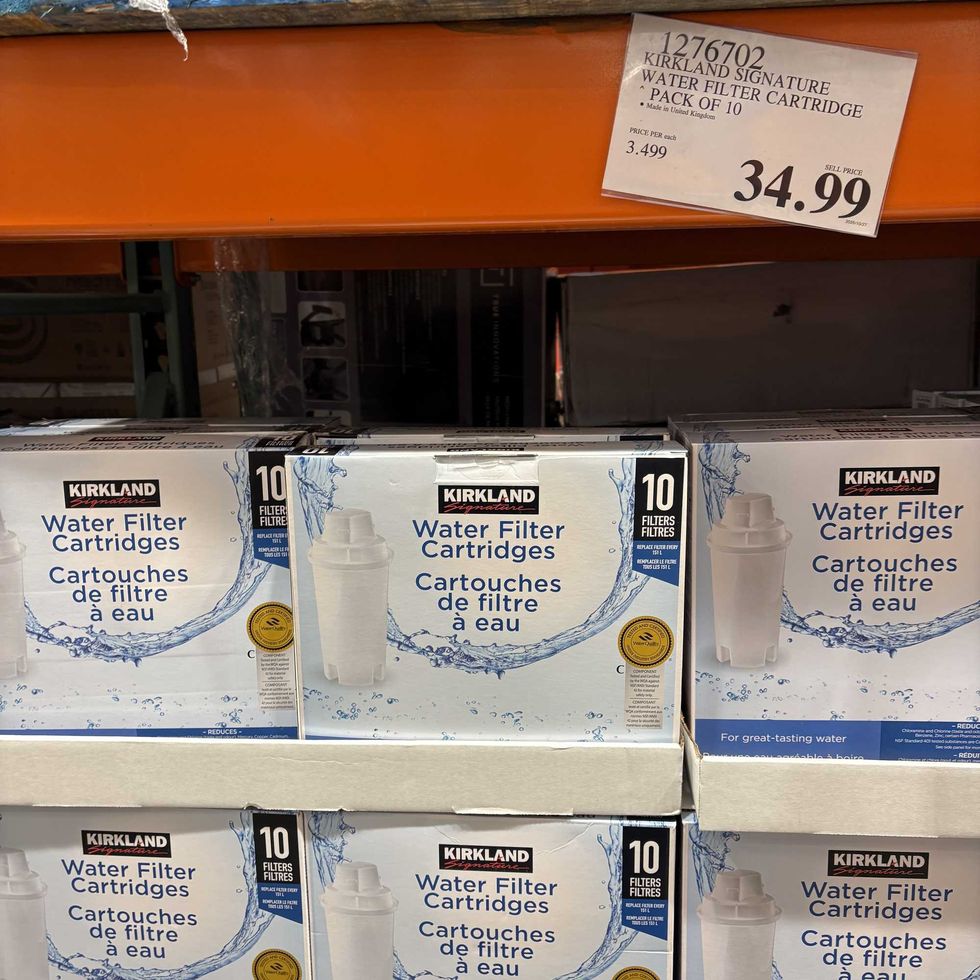 boxes of Kirkland Signature water filters at costco