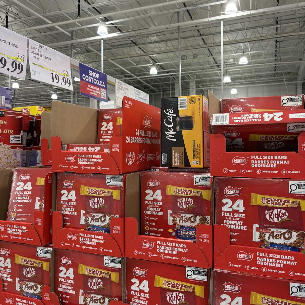 boxes of Nestle chocolate at Costco