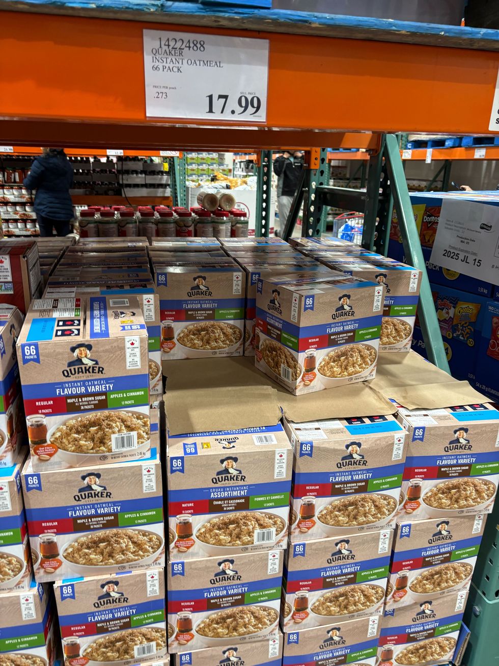 boxes of quaker instant oatmeal at costco