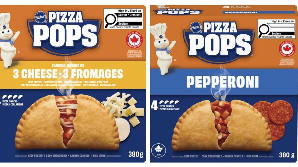 boxes of recalled Pizza Pops 3 Cheese and Pizza Pops Pepperoni