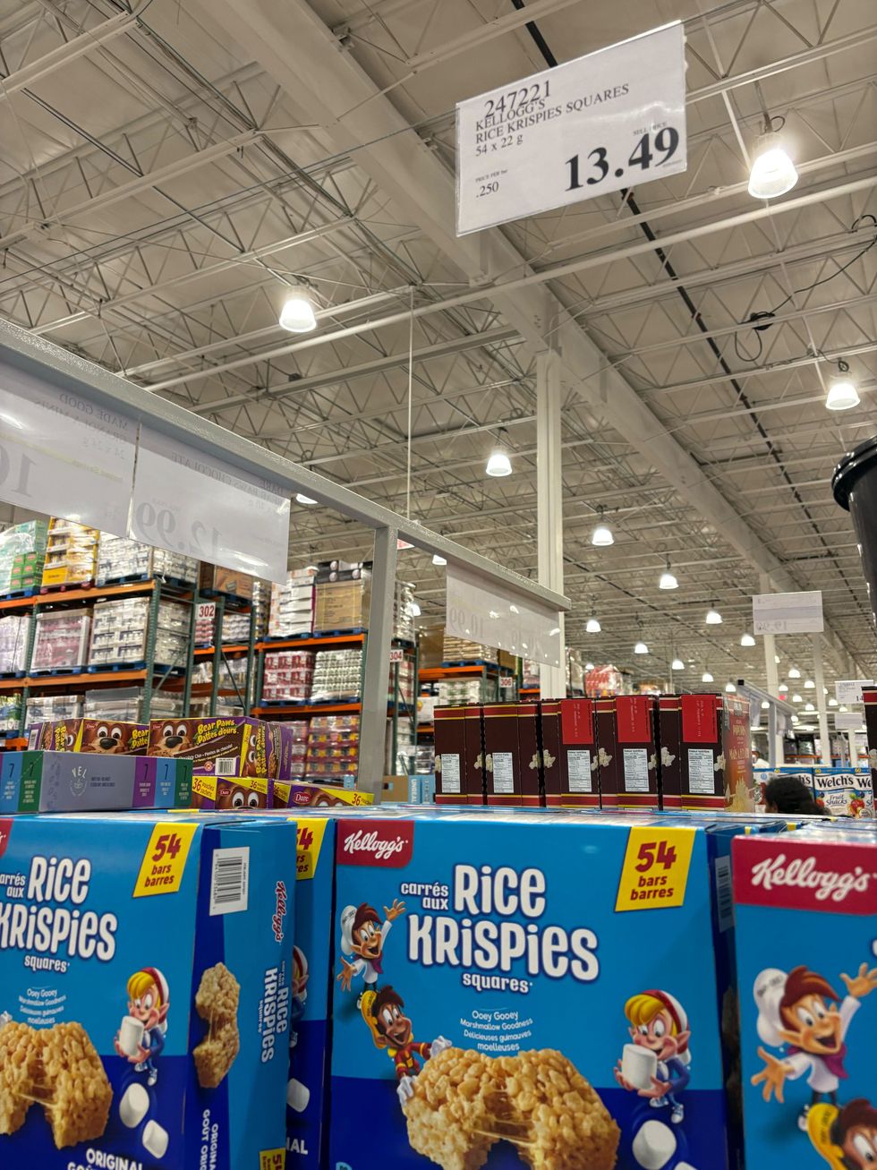 boxes of rice krispies squares at costco
