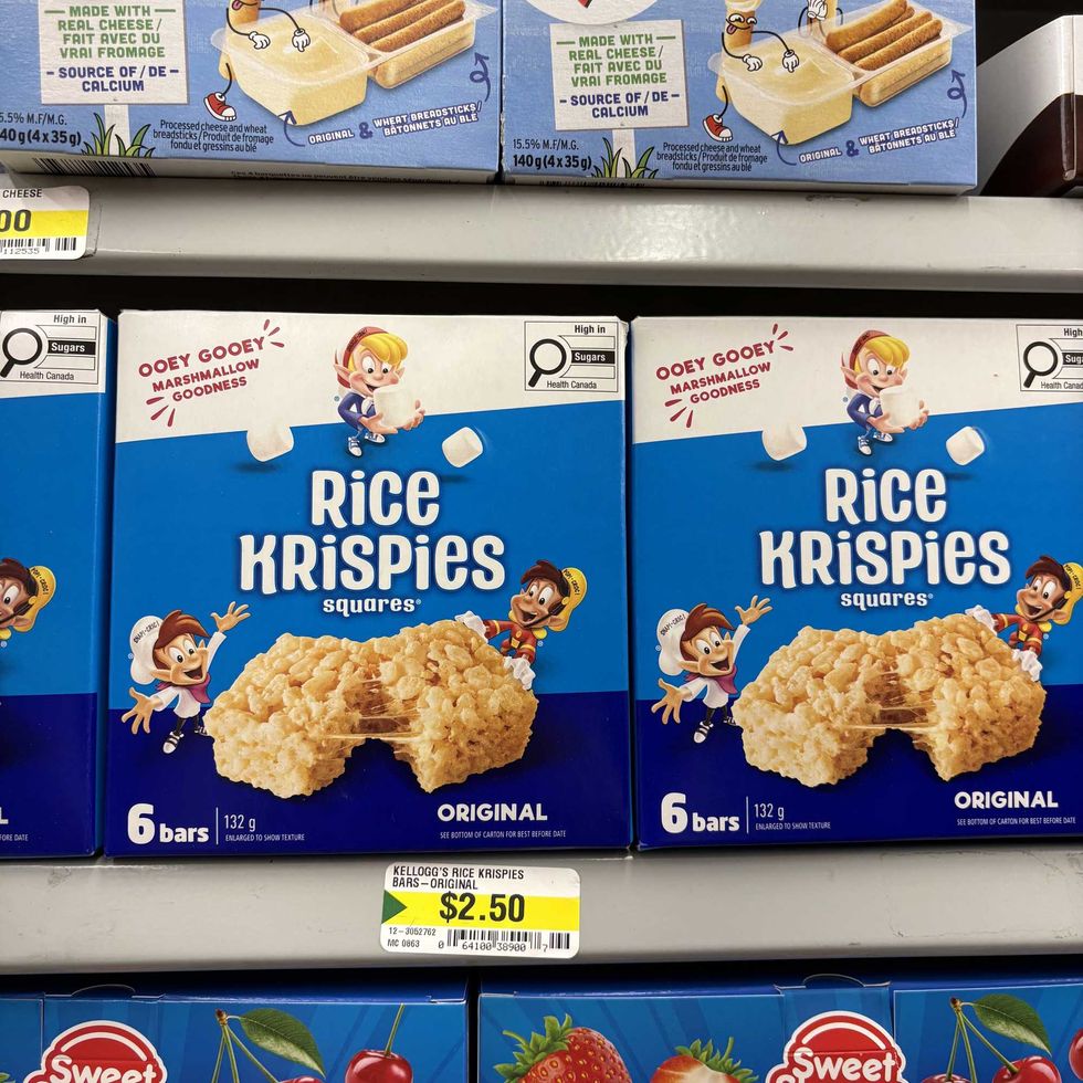 boxes of Rice Krispies Squares at dollarama