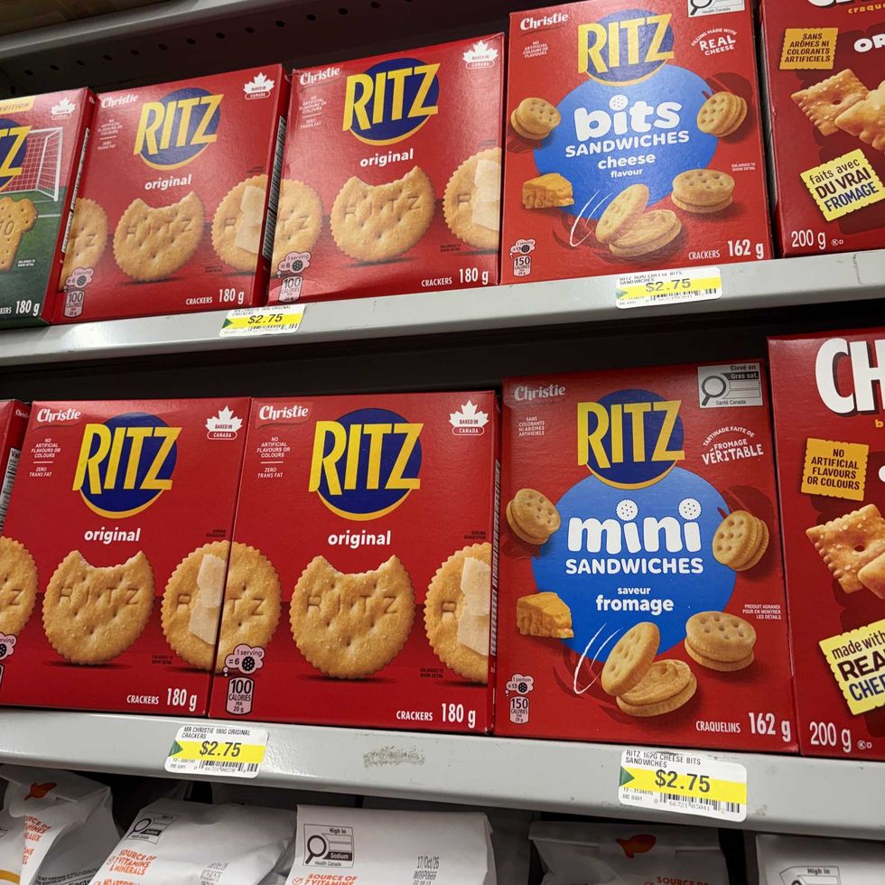 boxes of Ritz crackers at Dollarama