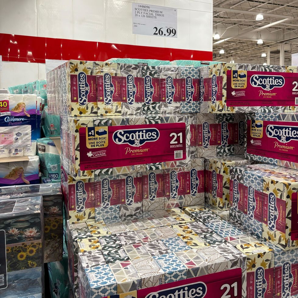 boxes of Scotties Premium facial tissues at Costco