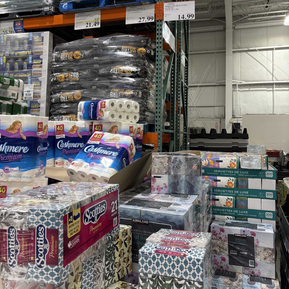 boxes of Scotties tissues at costco