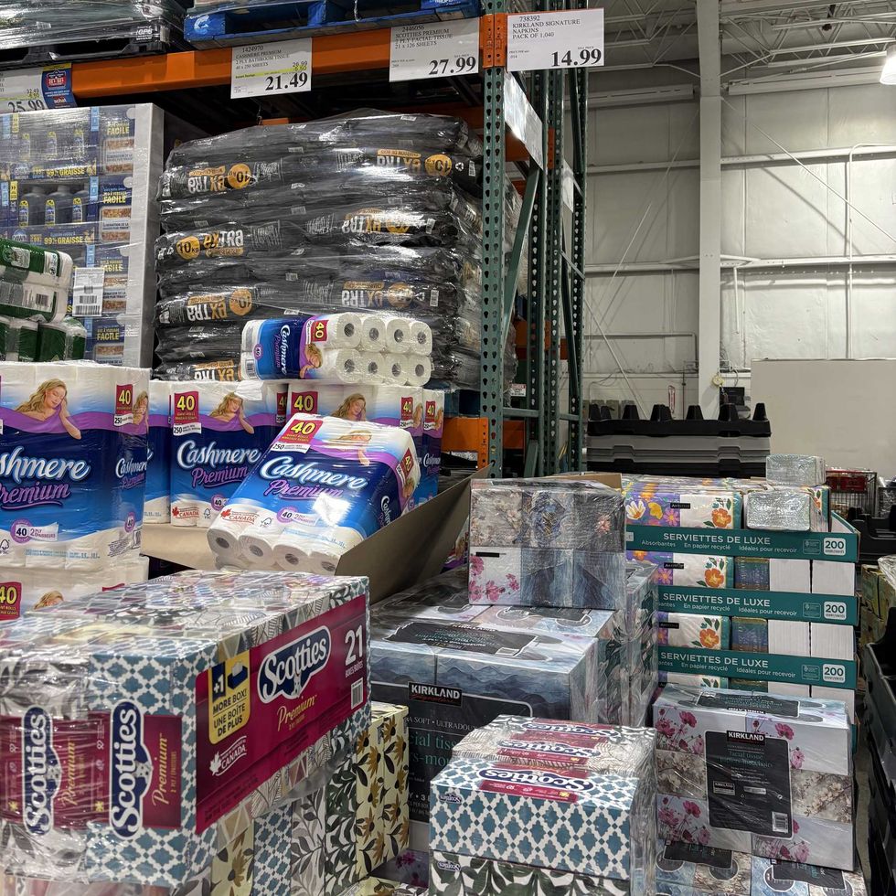 boxes of Scotties tissues at costco