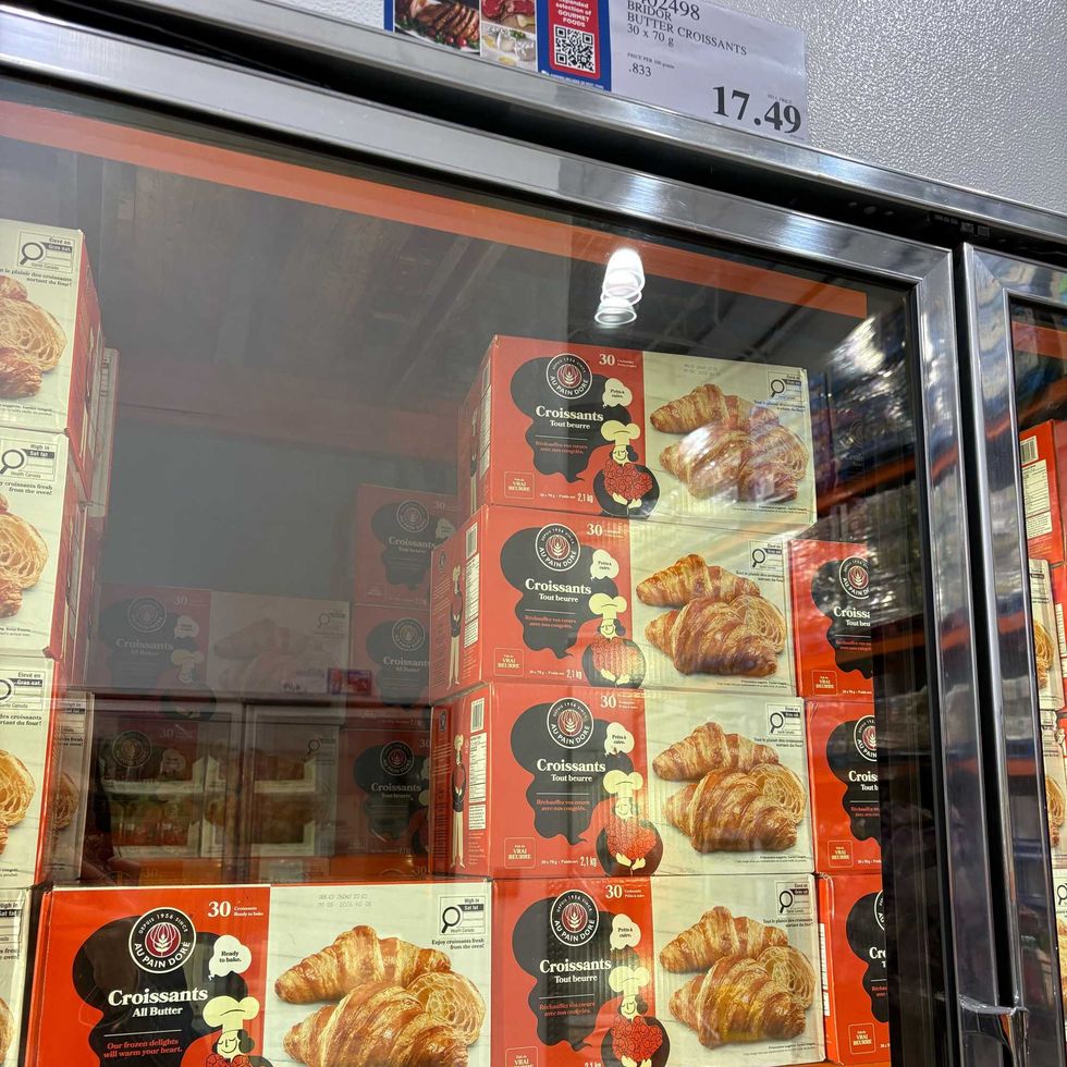 boxes of \u200bAu Pain Dore frozen croissants at Costco