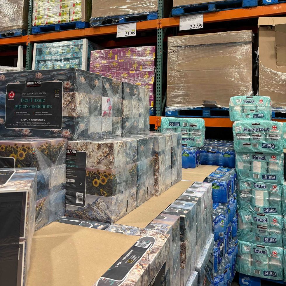 boxes of \u200bKirkland Signature facial tissues at costco
