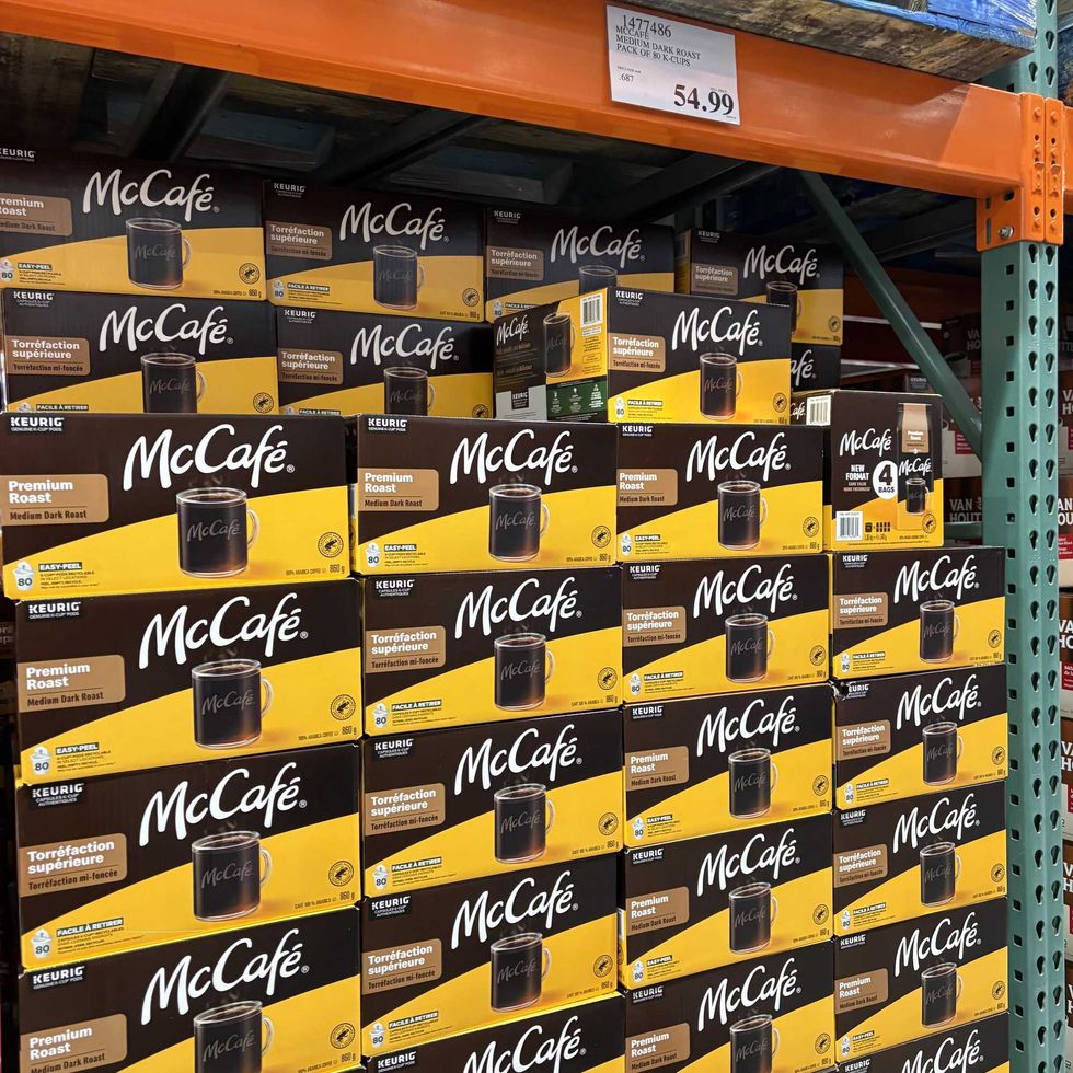 boxes of \u200bMcCafe K-Cup coffee pods at costco