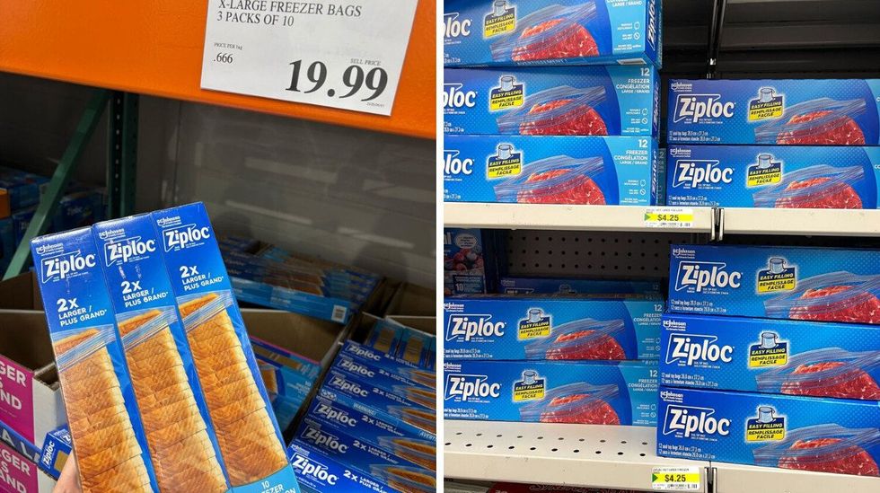 boxes of ziploc bags ta costco and dollarama