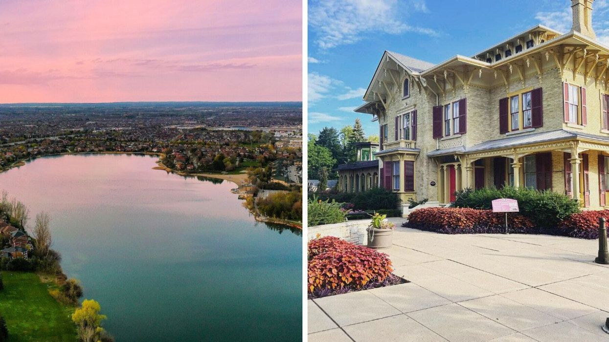 brampton professor's lake. right: alderlea in brampton.