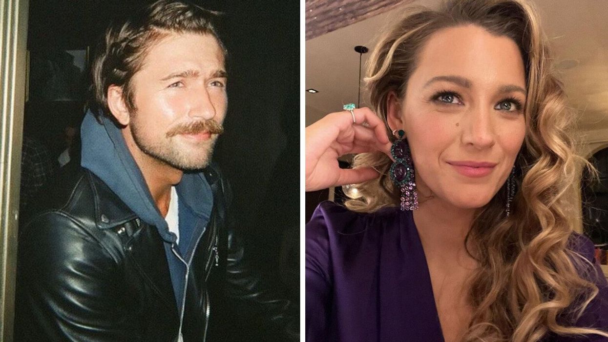 Brandon Sklenar. Right: Blake Lively.