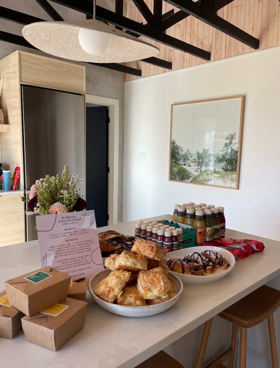 Breakfast at the cabin.