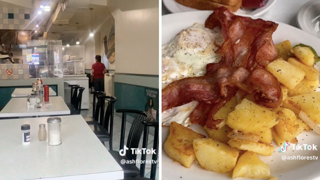Breakfast spot in Toronto. Right: Breakfast combo. 
