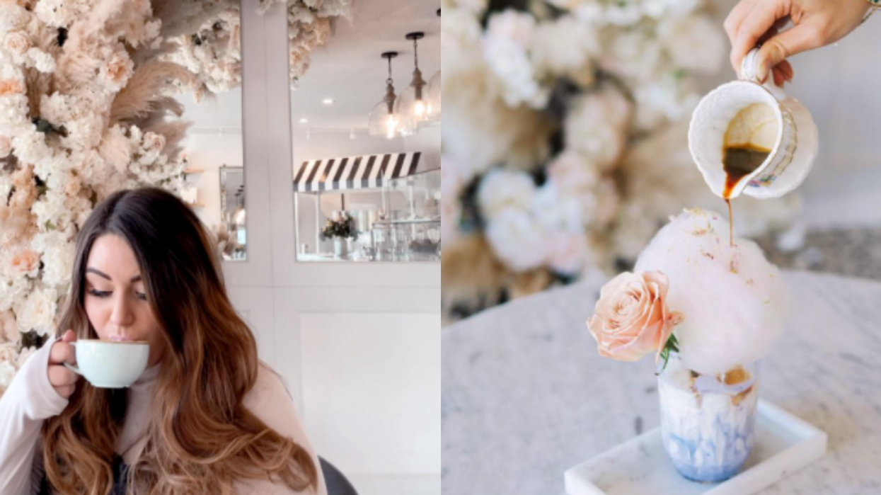 Brew And Bloom Edmonton Serves Fluffy 'Cloud Lattes' With Cotten Candy On Top