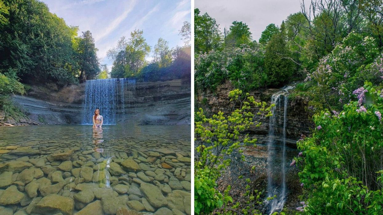 Bridal Veil Falls. Right: Borer's Falls.