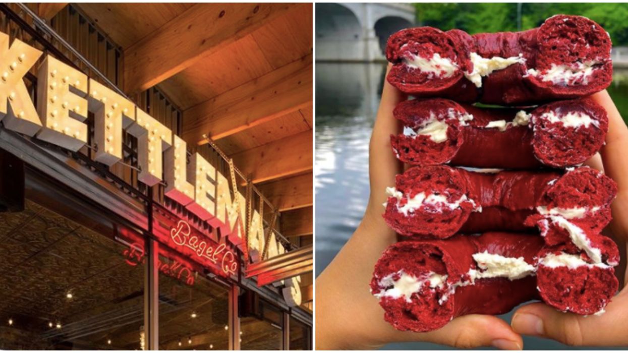 Bright Red Bagels Are Available In Ottawa For Canada Day & They Even Taste Like Maple