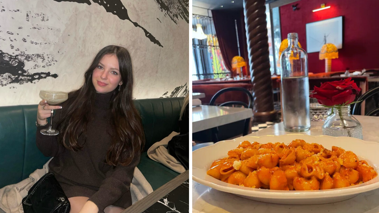 Brooke Houghton at Flame Sushi. Right: Pasta at Piano Piano.