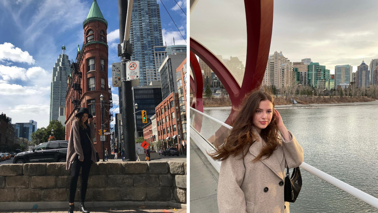 Brooke Houghton in Toronto. Right: Brooke Houghton in Calgary.