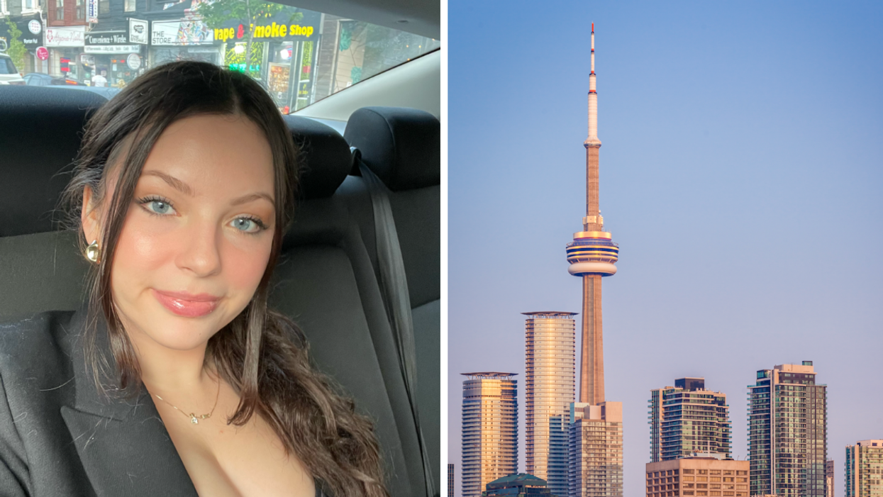 Brooke Houghton. Right: CN Tower.