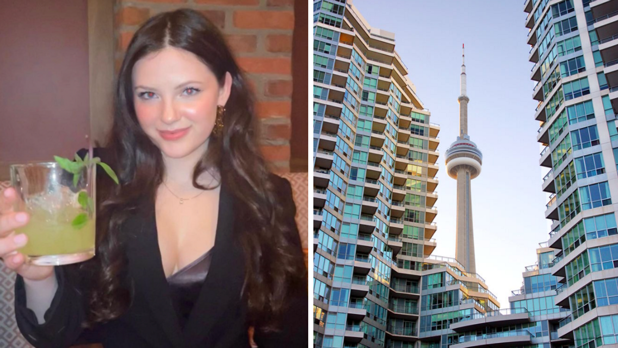 Brooke Houghton. Right: CN Tower.