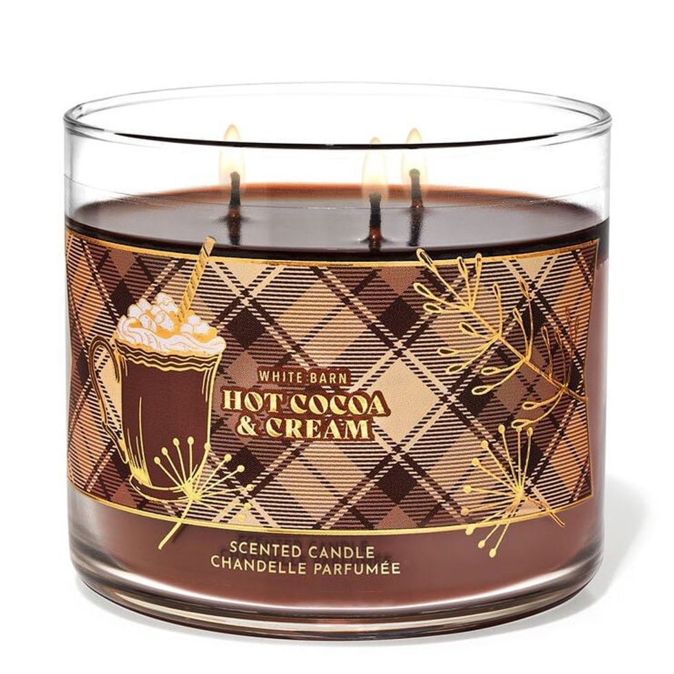 brown hot cocoa and cream bath and body works candle