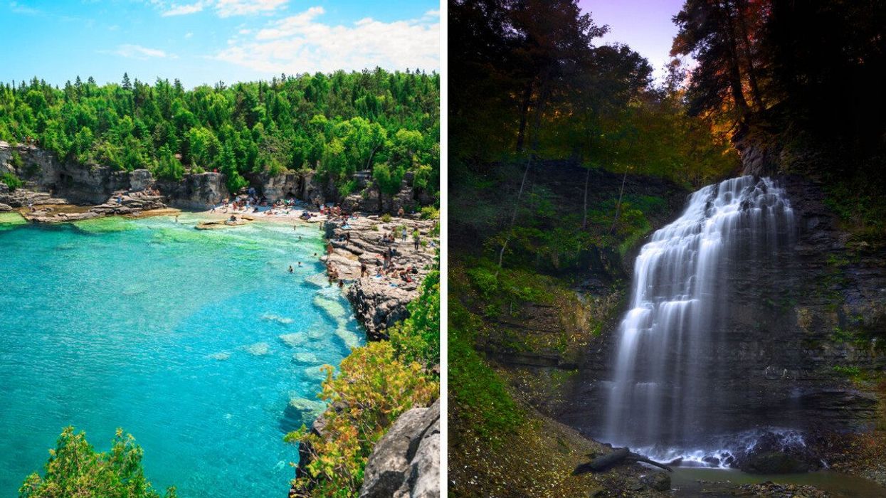 Bruce Peninsula. Right: Tiffany Falls.
