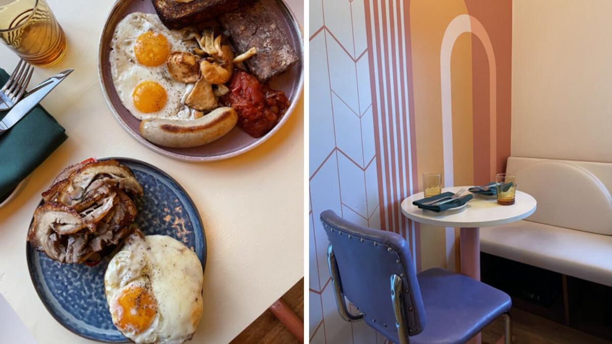 Brunch at Simpl Things. Right: Simpl Things in Toronto.