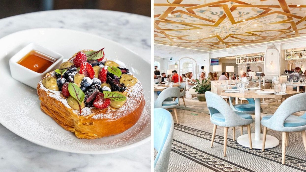 Brunch dish. Right: Amal in Toronto.