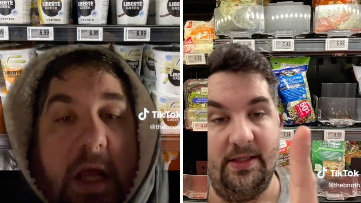 Bryan Nothling comparing grocery prices at Loblaws.