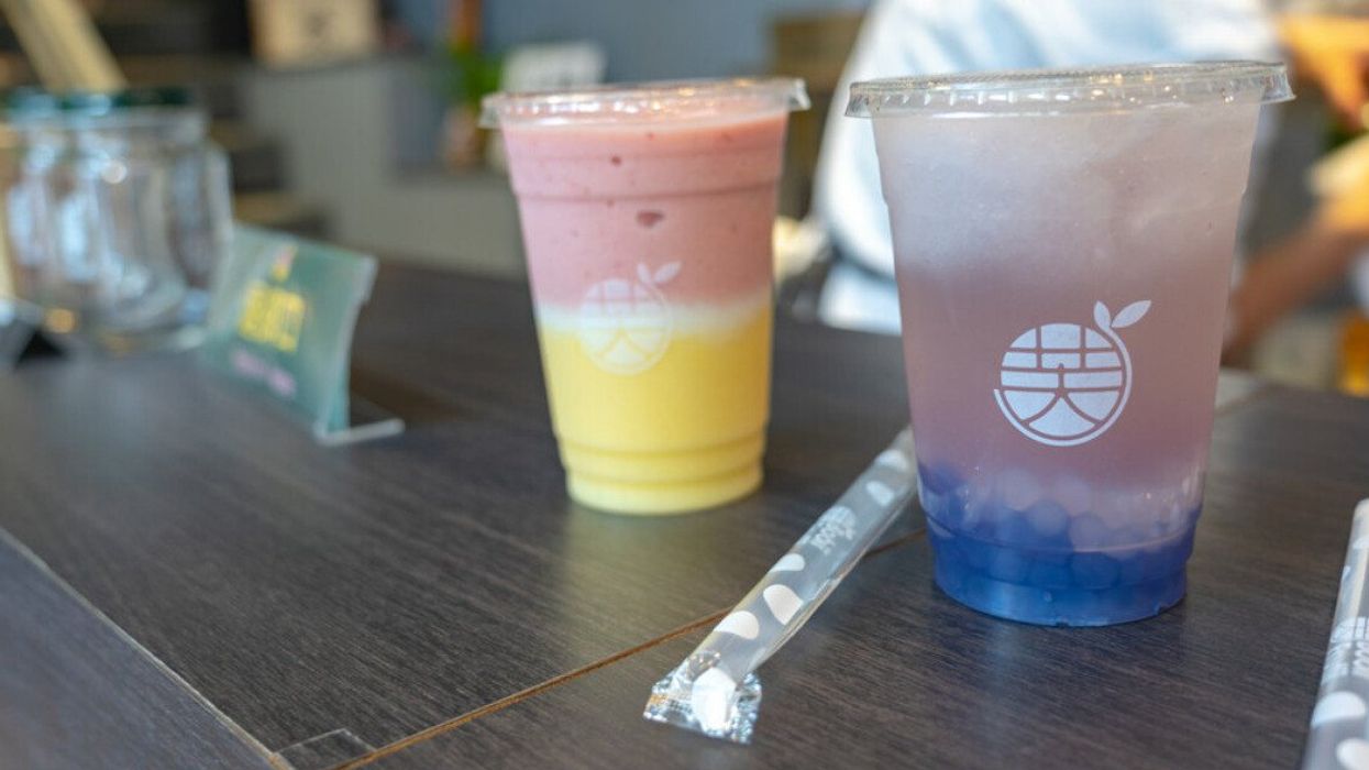 Bubble tea at a restaurant.