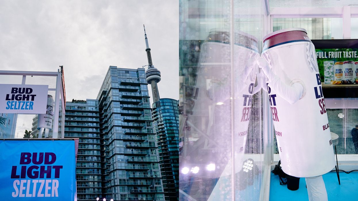 Bud Light Put A Human Can In A Glass Cube In Downtown Toronto (PHOTOS)