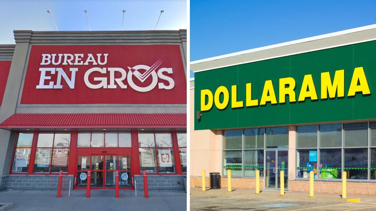Bureau en Gros. Droite : Dollarama.