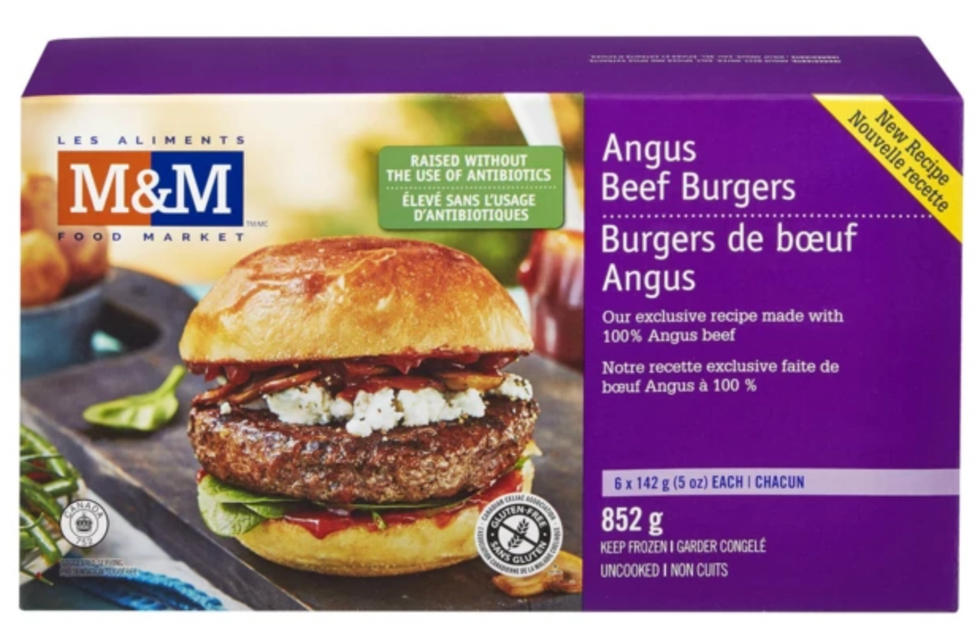 Burgers de b\u0153uf angus de marque M&M.