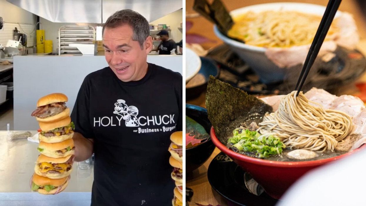 Burgers from Holy Chuck in Toronto. Right: Ramen from Ikkousha.