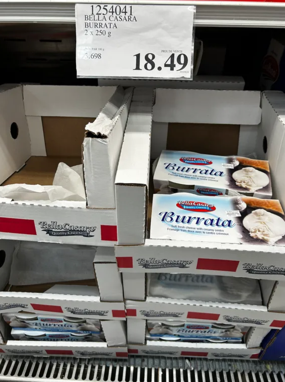 Burrata au Costco.