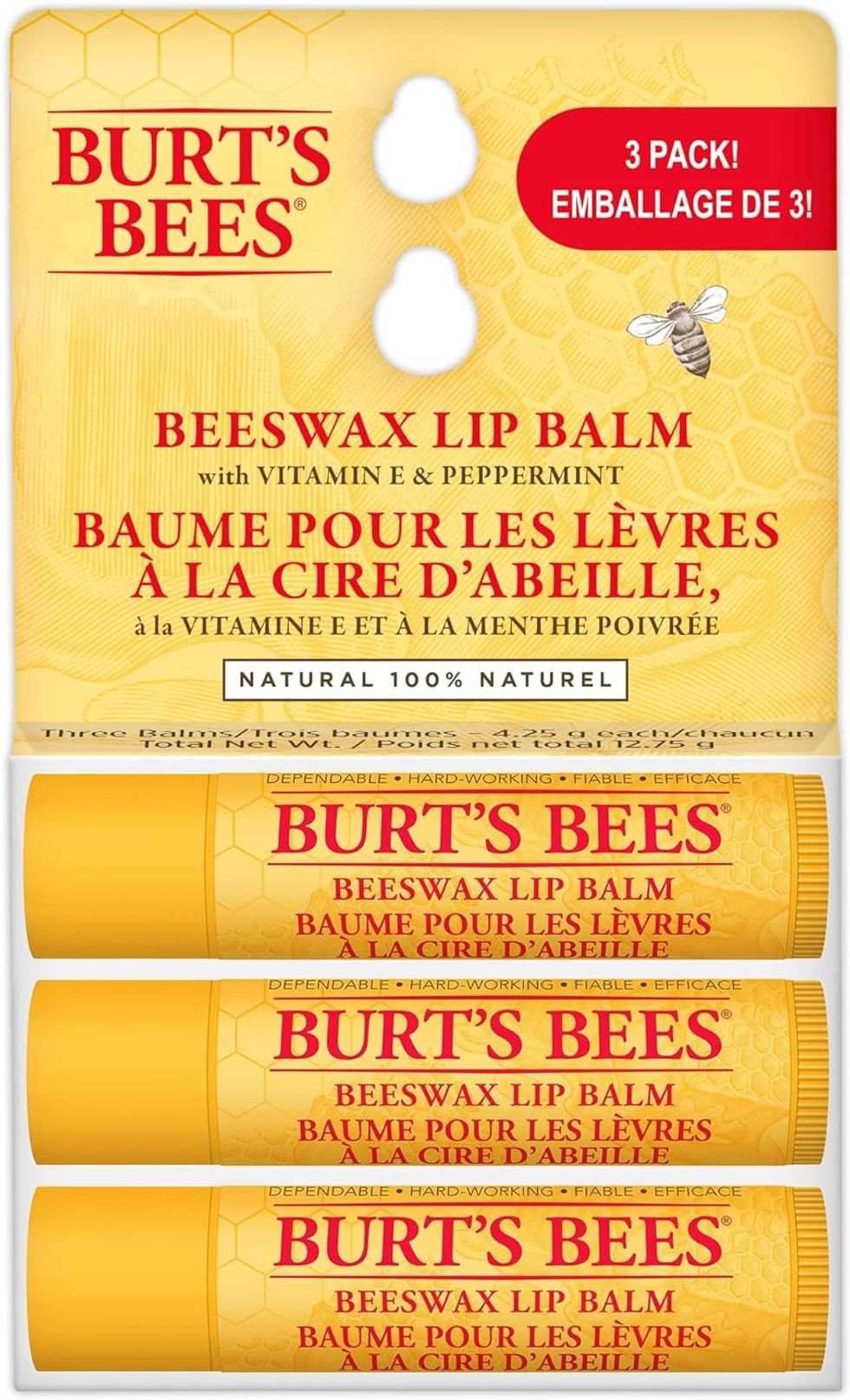 Burt's Bees Moisturizing Lip Balm for Dry Chapped Lips.