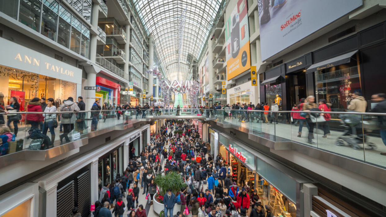 Busy day at the Toronto Eaton Centre.