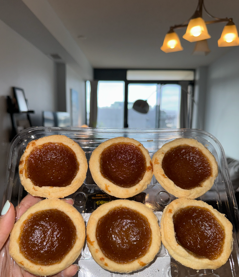 Butter tarts in a plate.
