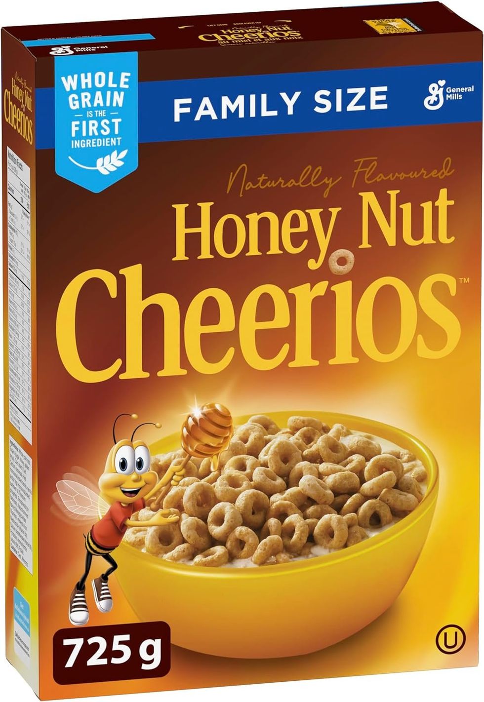 C\u00e9r\u00e9ales \u00e0 base de grains entiers Cheerios miel et noix General Mills.