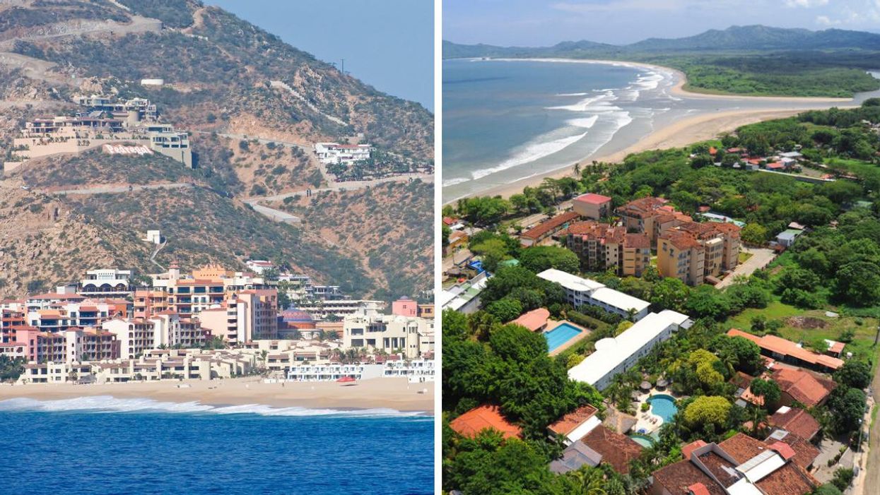 Cabo San Lucas in Mexico. Right: Tamarindo in Costa Rica.