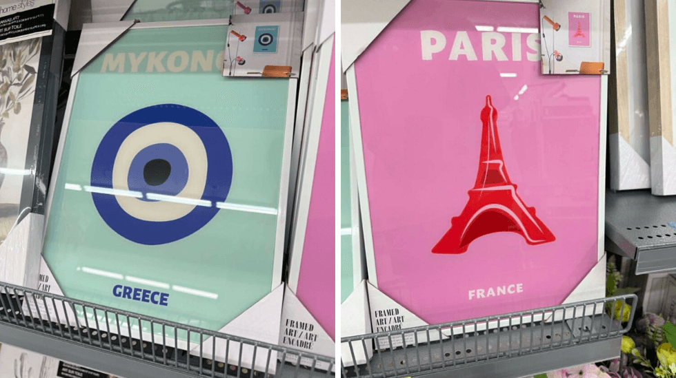 Cadres avec illustrations de destinations voyage en vente chez Tigre G\u00e9ant pour 15 $.