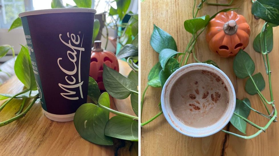 Caf\u00e9 aux \u00e9pices d'automne McDonald's.