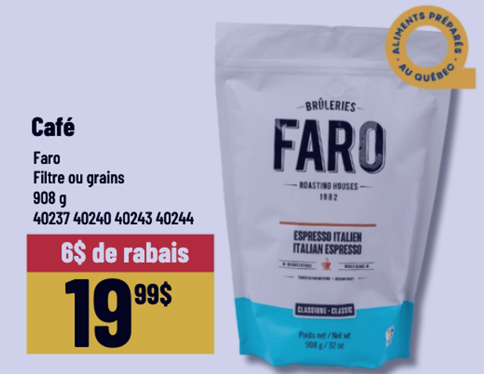 Caf\u00e9 Faro dans la circulaire du Mayrand.