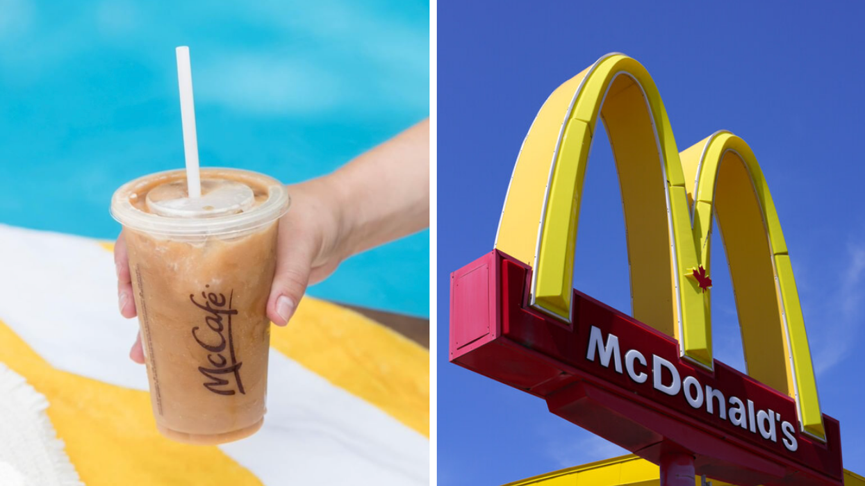 Café glacé. Droite : McDonald's.