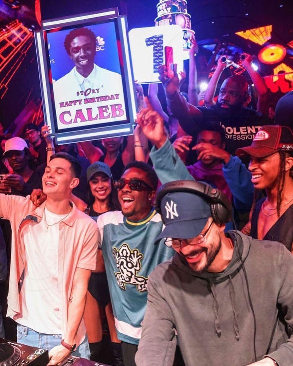 Caleb McLaughlin behind the DJ booth at STORY.